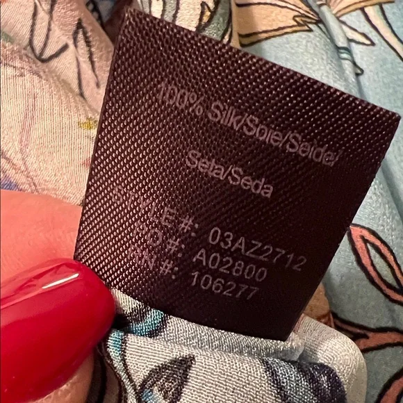 Hale Bob Blue and Pink Floral Beaded Silk Blouse, NWT, XL - Picture 11 of 11